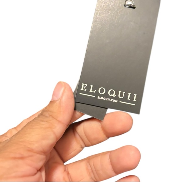 NWT ELOQUII Black Satin Collared Mini Wrap Shirt Dress Size 18 - Picture 6 of 6